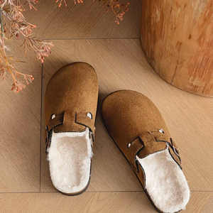 Chaussons d'automne-<span class=keywords><strong>hiver</strong></span> pour femmes en coton Bircan, nouvelles chaussures doublées de polaire avec semelle épaisse antidérapante, bout plat, semelle souple, chaussures décontractées - Product Image 1