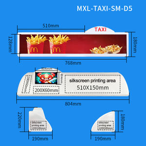 Écran publicitaire LED pour taxi, voiture privée, éclairage de plafond, vente en gros, écran d'affichage intelligent couleur HD, éclairage de plafond - Product Image 4
