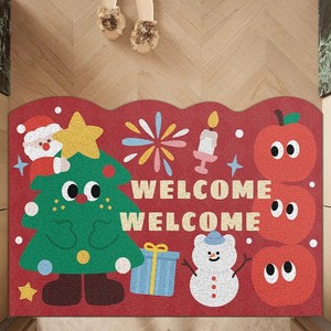 Tapis de porte personnalisé de style Noël, à usage domestique, motif imprimé, en PVC épais, antidérapant, tapis de bienvenue pour l'entrée - Product Image 4