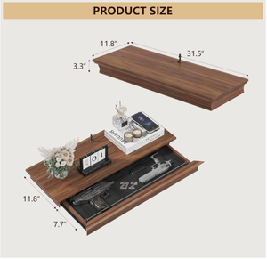 फ्लोटिंग नाइट स्टैंड गुप्त घर सजावट के साथ बेडरूम के लिए अंतरिक्ष-बचत फ्लोटिंग शेल्फ - Product Image 3