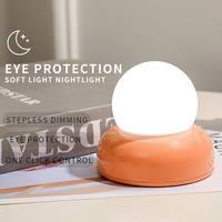 Veilleuse LED portable mignonne, lampe de chevet rechargeable avec commande à un bouton, lumière de sommeil à intensité variable pour chambre d'enfant