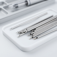 Microtube en acier 316L haute résistance et très durable, 34G 38mm, à pointe crayon, pour usage vétérinaire, avec paroi intérieure lisse et sans bavures
