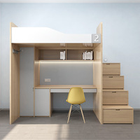 Lits de dortoir modernes en bois pleine grandeur JINS, tables d'écriture, armoires de rangement, placards pour chambre, hôtel, école, usage commercial