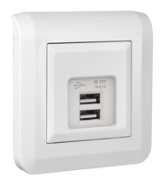Prise murale USB double port 10A 12W Type-A 20W Type-C à charge rapide, personnalisable en usine, norme européenne, 16A