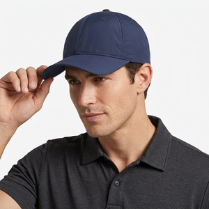 Gorra de Béisbol Azul Marino de 6 Paneles, Unisex, Informal, de Sarga, con Ojales - Product Image 3