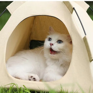 Katlanır taşınabilir kapalı/açık kedi evi kedi kamp çadır kediler ve küçük köpekler için yumuşak ped Pet sevimli mağara yuva köpek evleri - Product Image 2