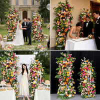 Sunwedding dekorasi bunga warna-warni lengkungan bunga sutra lengkungan bunga buatan latar belakang pernikahan