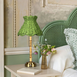 אהיל מנורה קלוע בעבודת יד, מודרני, ידידותי לסביבה, מבמבוק וראטן, למנורת שולחן פנימית - Product Image 5