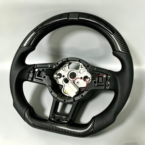 Volante Deportivo de Fibra de Carbono y Cuero con LED para <span class=keywords><strong>Volkswagen</strong></span> Polo, Passat, Golf MK5, MK6, MK7, Tiguan, Jetta, GTI, Bora, Santana, <span class=keywords><strong>Caddy</strong></span> - Product Image 2