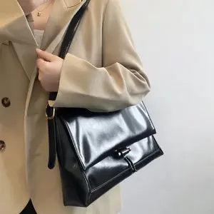 Leather women's handbag large capacity new underarm bag ladies messenger bag factory wholesale