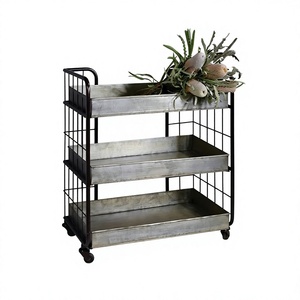 Chariot de rangement multifonction en métal, chariot pliable en fer, boîte de transport, chariot utilitaire pour restaurant et hôtel - Product Image 1