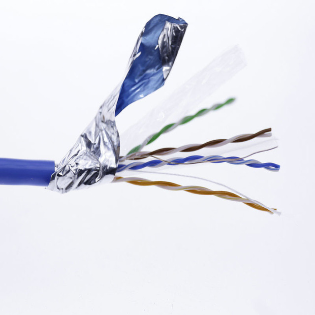 Gigabit Cat6 FTP Single Shielded Cable Solid Copper for POE CCTV Camera