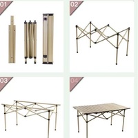 Offre Spéciale design minimaliste Igt Table de camping pliante rouleau de table en métal facile à installer cadre en métal