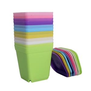 Square Pot for Plant Mini Wholesale Color Plastic Home Garden Decoration Used with Flower/green Plant Indoor and Outdoor Floor