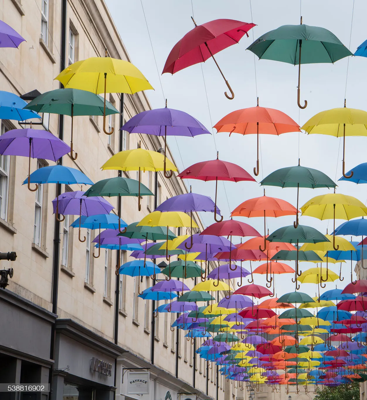 Factory Sell Multicolor Straight Umbrella For Street Hanging Decoration Umbrella