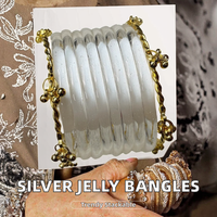 Bracelets Joncs Tendance en Verre Plaqué Argent pour Femme – Ensemble Élégant Empilable, Écologique et au Design Unique pour Mariage