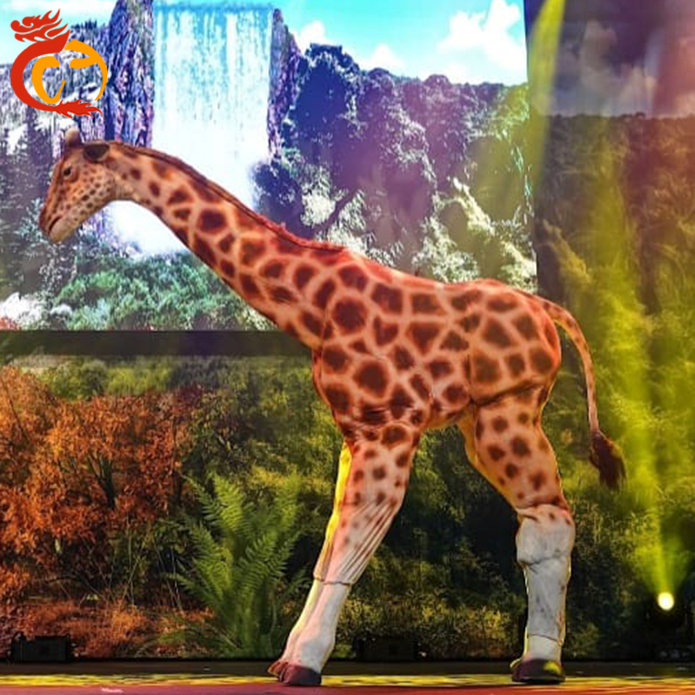 Chuangying customized amusement movie stage performance show props giraffe robots realistic animal costume for zoo