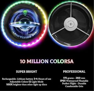 Lanceur de disques volants lumineux à LED phosphorescents, jouet de sport de plein air en plastique pour enfants - Product Image 5