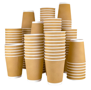 Gobelets jetables recyclables pour boissons chaudes (café, thé) en papier spécial à double paroi avec revêtement à base d'eau – Fabrication en usine - Product Image 1
