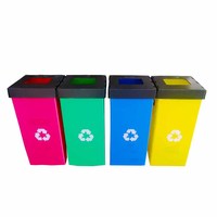 Pcs multiples pliables durables dans des bacs de recyclage en plastique ondulés d'un ensemble PP pour le tri des déchets