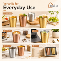 Vaso Térmico Apilable de Acero Inoxidable 304 de Doble Pared con Diseño Martillado para Cerveza, Café y Agua, Ideal para Restaurantes y Camping (Venta al Por Mayor)
