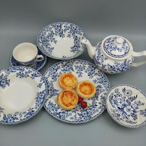 European Vintage White Blue Porcelain Ceramic <b>Tea</b> Set With Teapot for One Person in Gift <b>Box</b> Single Pot <b>Tea</b> for One Set - Product Image 2