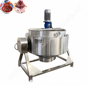 Cooking Kettle With Mixer Scraped Surface Jacketed Kettle Vacuum tank 300l Electricity Heating Tiltable Boiling Kettle - Product Image 5