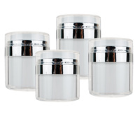Stock de pots de crème en acrylique blanc vide de 15ml 30ml 50ml en plastique pour emballage cosmétique-Utilisation pour lotion crème pour les yeux