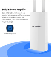 Point d'accès Wi-Fi extérieur Comfast 2,4 GHz et 5,8 GHz 45 W 1200 M 5 km 10 km pour routeur Wi-Fi / point d'accès / ponts Wi-Fi AP