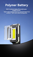 Lulin Nouvelle Lampe de Travail LED COB avec Lumière Latérale, Lampe d'Entretien Automobile, Recharge USB, Lampe d'Urgence Portable d'Extérieur avec Crochet Magnétique
