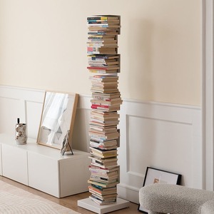 Wan Yusen Hidden Bookshelf Floor Standing Modern Minimalist Corner <b>Bookcase</b> Space Saving Storage Rack For Living Room - Product Image 2