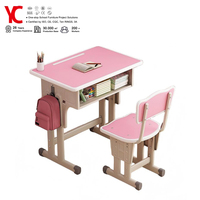 Conjunto de Mesa y Silla de Estudio para Niños, Moderno, Metálico, Cómodo y Ecológico, con Altura Ajustable para Aula de Primaria y Uso Doméstico