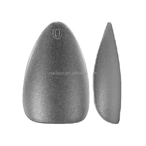 NADECO <span class=keywords><strong>Faux</strong></span> ongles blancs en perles pour femmes et filles 6 formes d'ongles à presser en forme d'amande/de cercueil/carrés/ronds en gel mat - Product Image 2