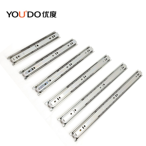YOUDO 1.5mm Aço Gabinete Metal Ferramenta Trilho Telescópico 3-Fold Extensão Completa Rolamento de Esferas Macio Fechar Gaveta <span class=keywords><strong>Slide</strong></span> para Uso de Cozinha - Product Image 3