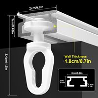 Rail de guidage pliable ondulé pour rideau occultant, avec roulettes coulissantes en tissu et système de glissière robuste en forme de serpent, pour usage transfrontalier