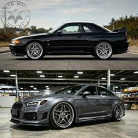 Rines Forjados Viaol de 2 Piezas, Diseño Cromado de Estrella con Borde Profundo, 17x8J 18x9/10J 5x114.3, Compatibles con Toyota Supra y Mitsubishi Lancer
