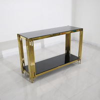 Meubles de salon miroir Console Table Console moderne Tables Console de couloir doré Table de luxe pour la maison Support de carton en métal