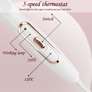 Nouveau <span class=keywords><strong>fer</strong></span> à friser électrique <span class=keywords><strong>3</strong></span>-en-1 45W pour usage domestique, pour ondulations volumineuses instantanées et faciles, avec fonction de boucles en forme de rouleau d'œuf à trois tubes - Product Image 4