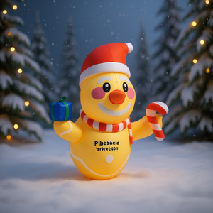 Pupazzo di Neve Gonfiabile Natalizio per Decorazione Esterna, Decoro Unisex in PVC per la Stagione Festiva - Product Image 2