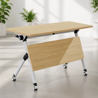 Table de formation modulaire pliable en gros avec roulettes et panneau de séparation pour salle de classe, réunion, formation
