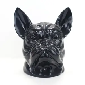 Creative Sculpture Resin Animal Art Bulldog Head Statue Home Decor