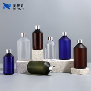 Minnie Slanted Shoulder Plastic Bottle 500ml 300ml Frost Surface <b>Screw</b> Cap For Cosmetic Lotion Filling Bottles - Product Image 4
