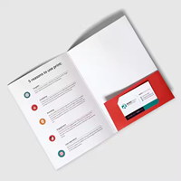 Carpeta de papel laminado a prueba de arañazos de tamaño personalizado | Carpeta de presentación de documentos en relieve y grabado con ranura para tarjeta de visita