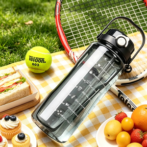 2000ml Reusable Transparent Water Bottle with <b>Straw</b> Lid for Fitness & Travel - Product Image 3