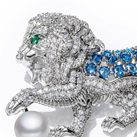 Broche lion imposante en perle d'eau douce TIANSHE, cadeau, mode, luxe, broche animale, vente en gros