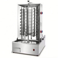 Céramique durable pour la préparation de la viande de kebab, machine à shawarma professionnelle commerciale à quatre brûleurs, barbecue rotatif automatique