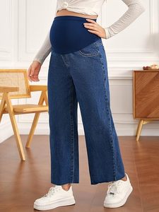 Pantalon de travail ample et confortable pour femme enceinte, taille élastique ajustable, coupe large, <span class=keywords><strong>jean</strong></span> de <span class=keywords><strong>grossesse</strong></span> - Product Image 4