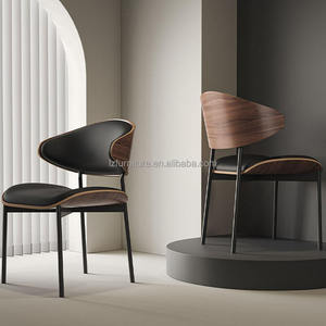 Sillas de Comedor de Cuero Modernas y Lujosas con Estructura Metálica, Muebles para el Hogar, Oficina y Apartamento, Materiales Personalizables - Product Image 2