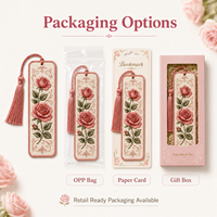 Großhandel Maßgefertigte Lesezeichen mit Rosen-Stickerei und Quaste, Stoff-Lesezeichen mit Personalisiertem Logo, OEM ODM Geschenk vom Hersteller