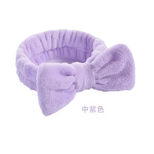 Diadema al por mayor de varios colores con lazo para mujer, banda para el cabello de maquillaje facial, diadema suave de forro polar coral, diadema para spa con lazo para el cabello de regalo - Product Image 3